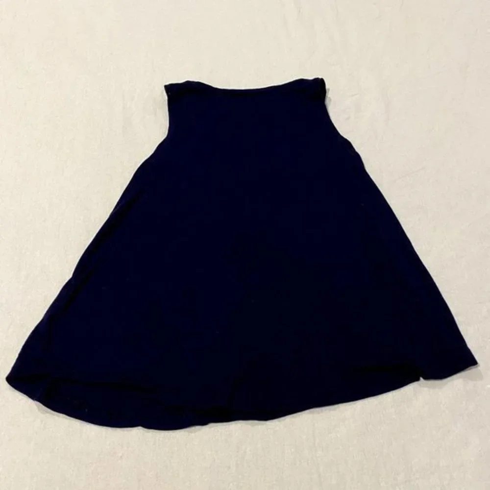 Justice Navy Blue Sleeveless Trapeze‎ Printed Top Size 10